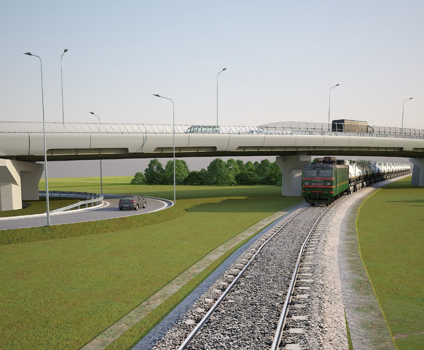 Строительство двухуровневой развязки в створе Порховской ул.